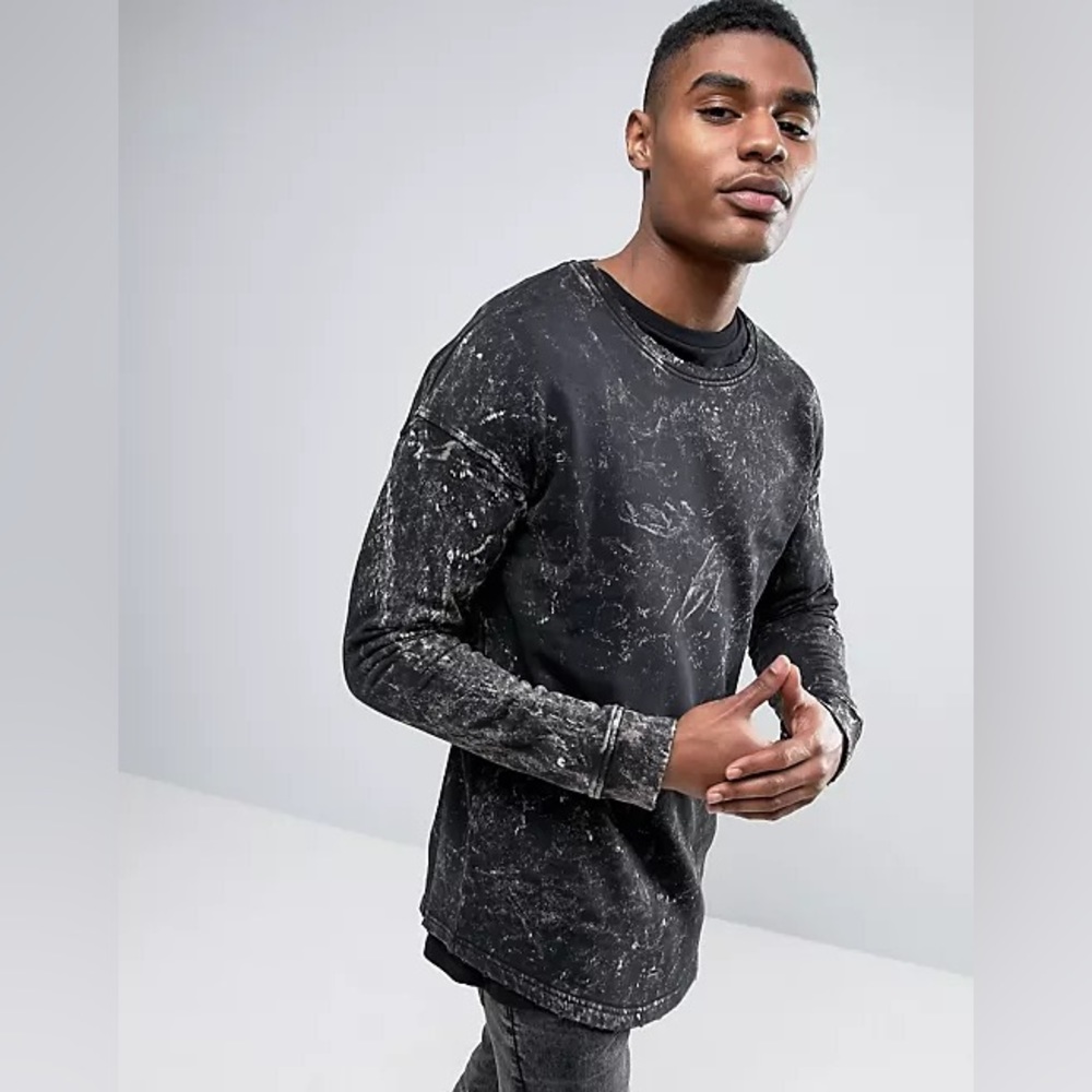 Black Kaviar Acid Wash Long Sleeve Size Medium